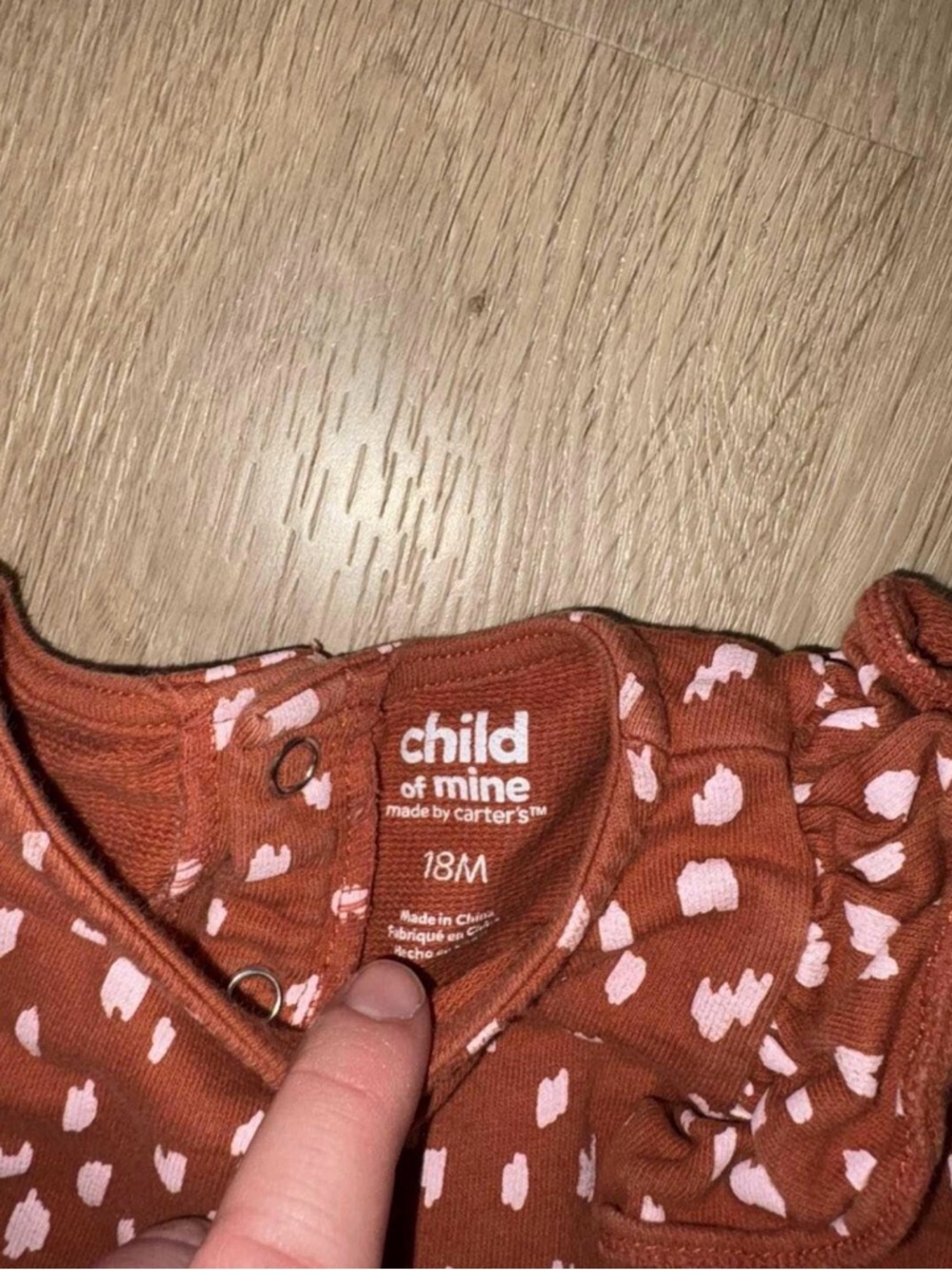 Carter's Rust Red Dot Ruffle Jumpsuit - Picture 2 of 2